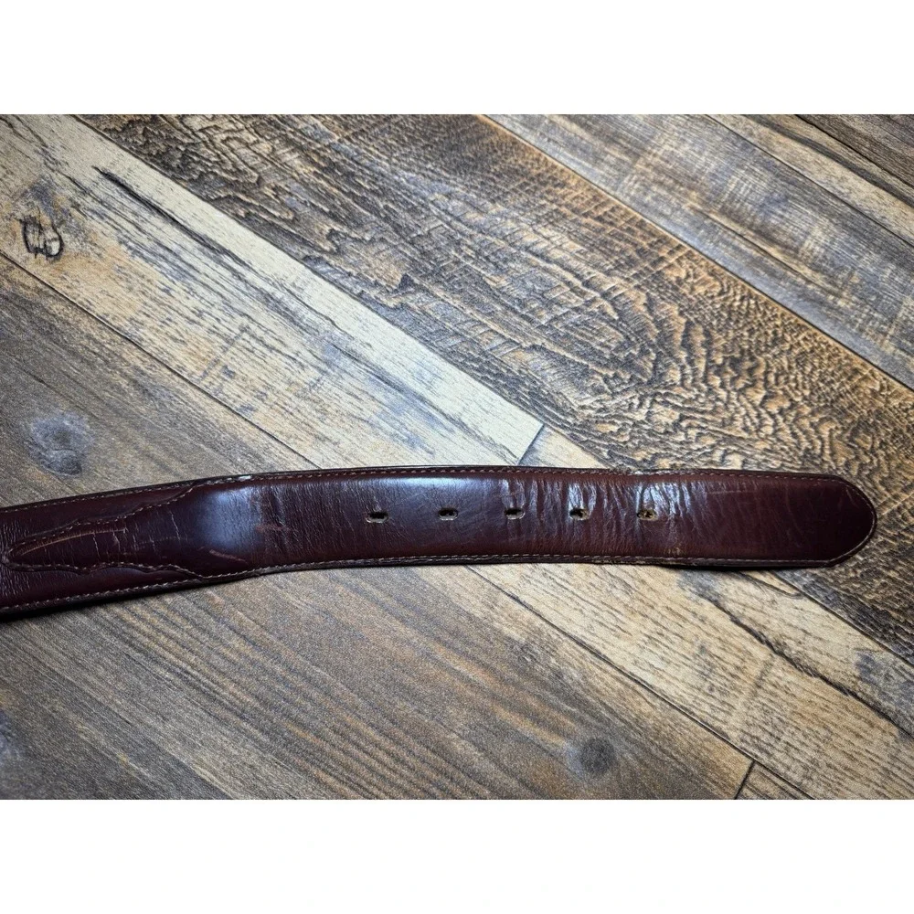 Silver Creek Size 43 Men's Genuine‎ Leather Belt Western Brown Distressed